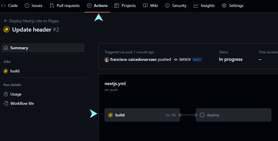 deploy progress