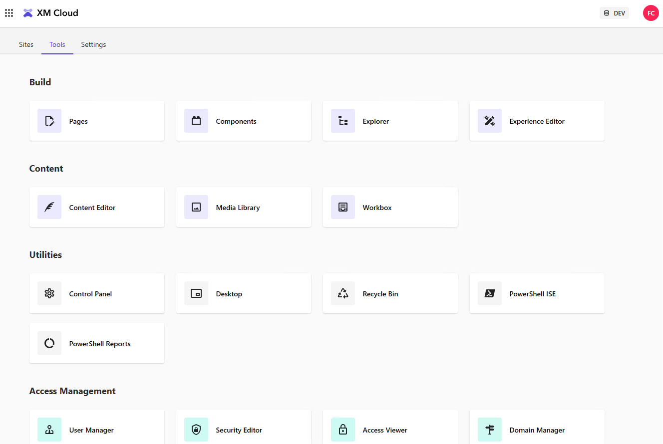 xm cloud env environment