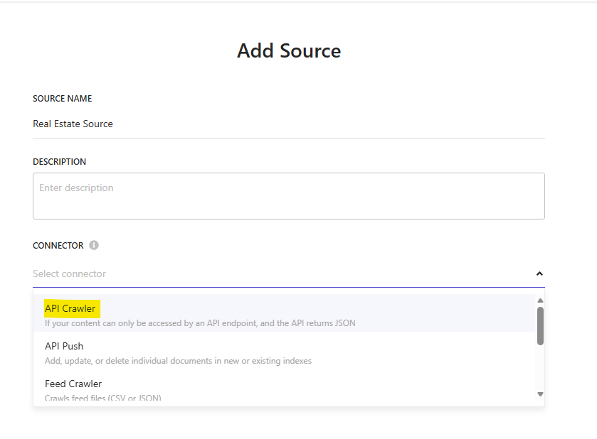 api crawler source connector