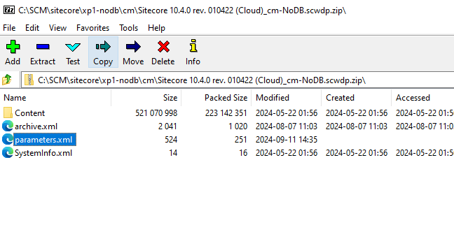 parameters file